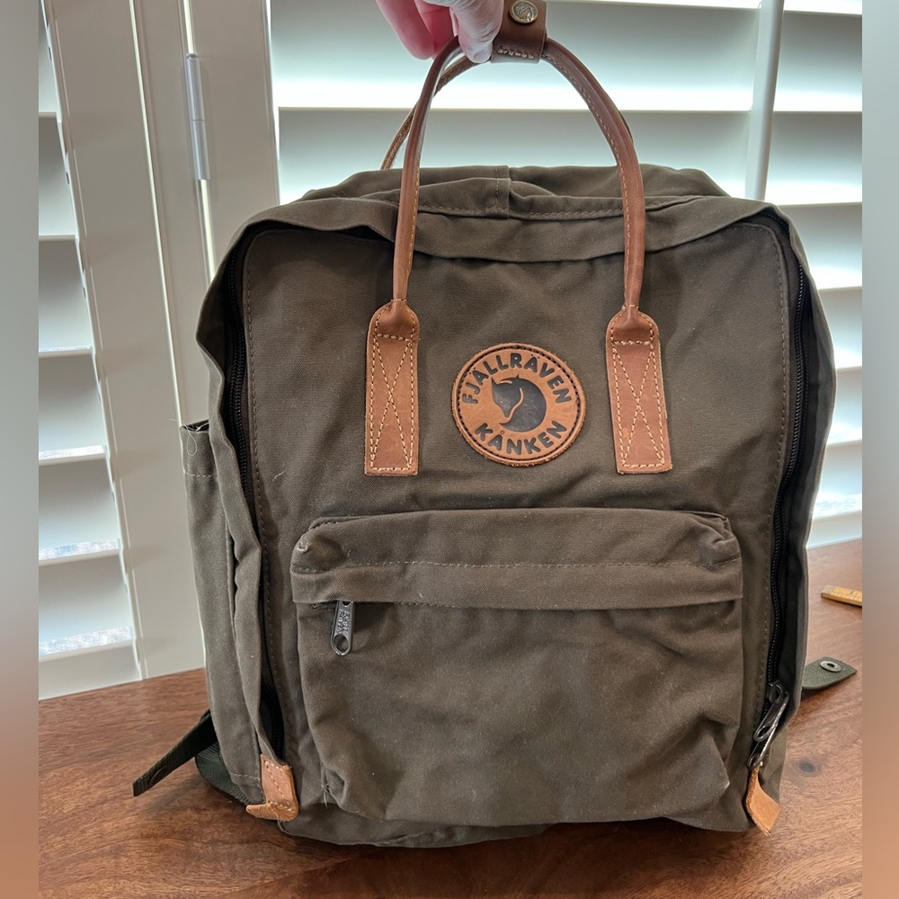 Fjallraven Kanken Backpack with Leather Handles